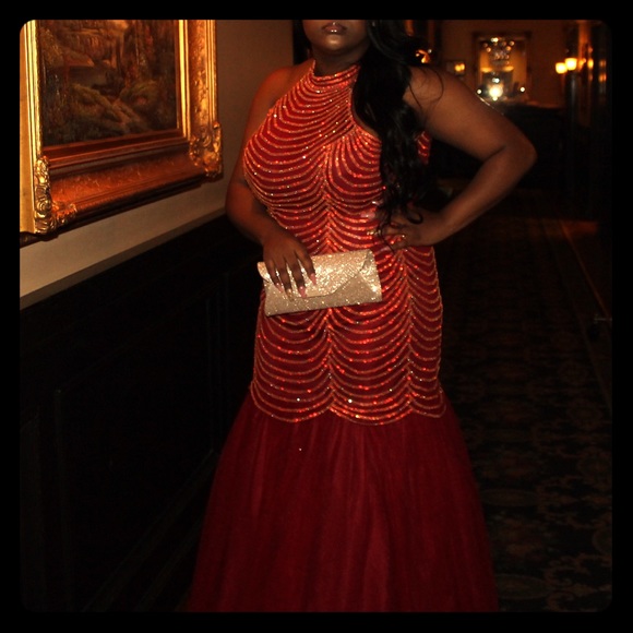 slim fit dress slacks A-line Beaded Burgundy Long Prom Dress Pageant Dress Evening Dress #OP –  SELINADRESS main image 1